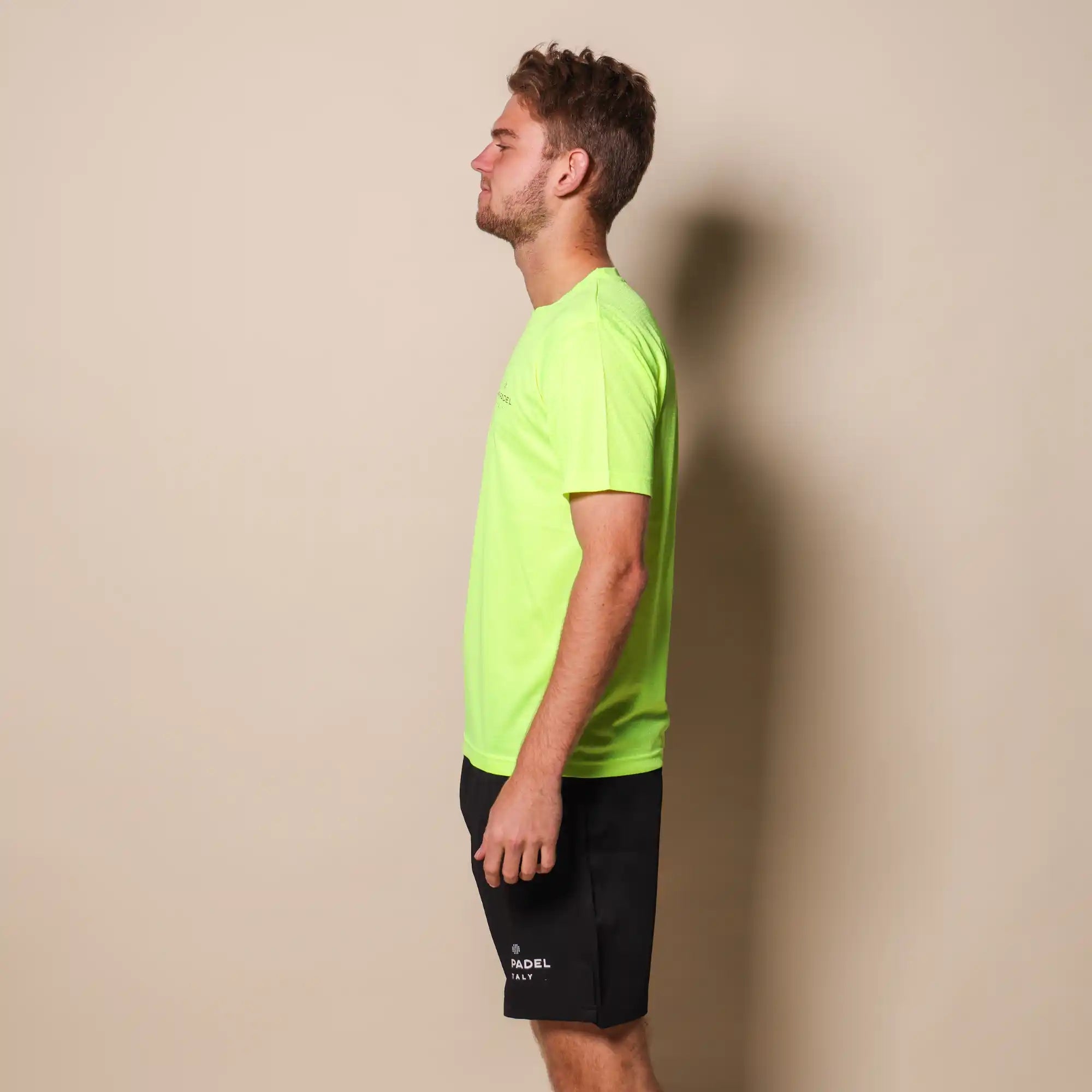 Padelshirt Regular Fit Neon Geel